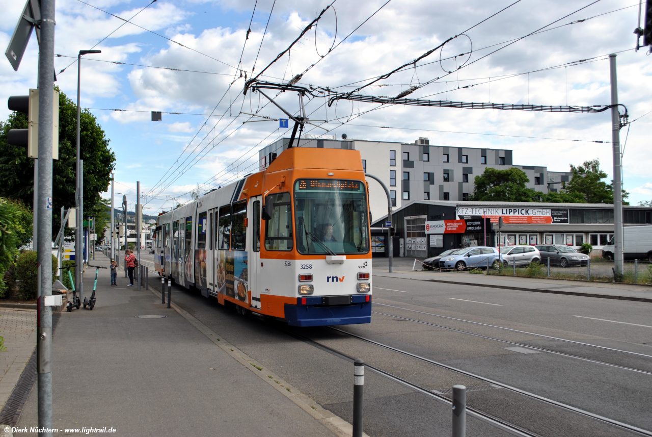 3258 · Rudolf-Diesel-Str. -> Hauptbahnhof Süd